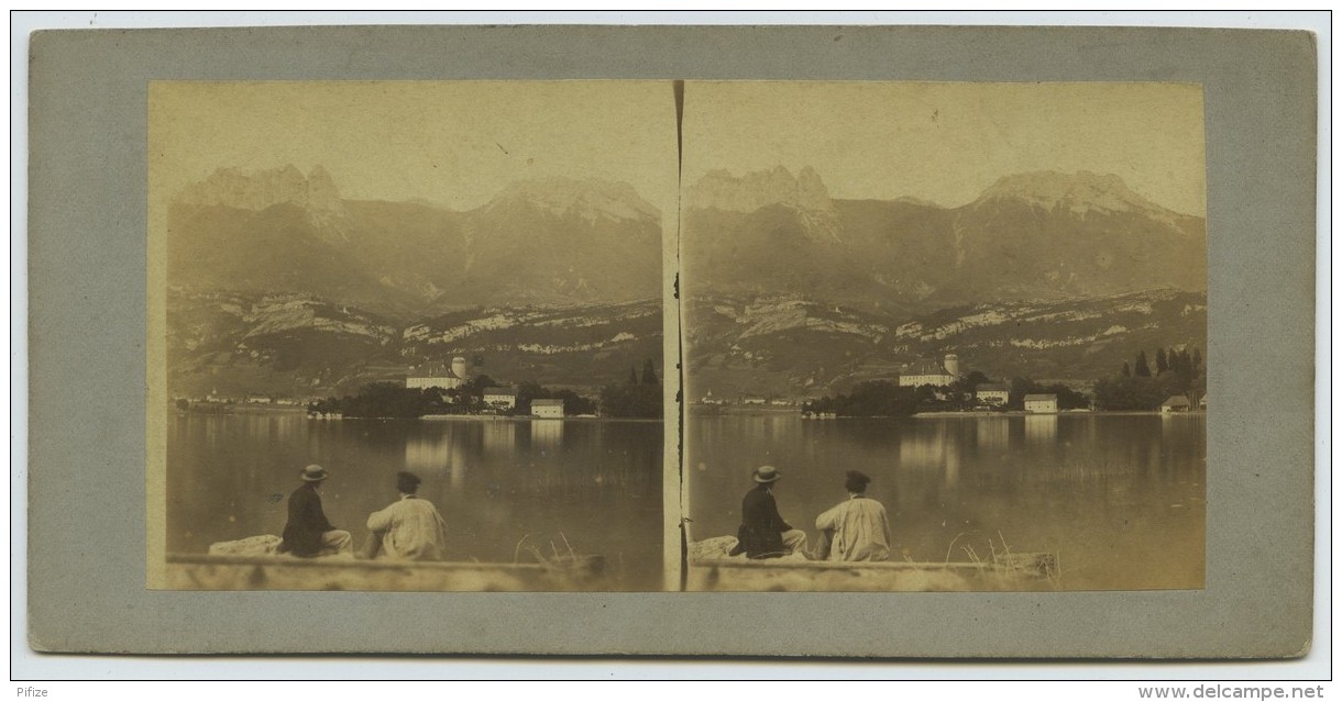 Stéréo 1860-70 . Haute-Savoie . Château De Duingt . - Stereoscopic