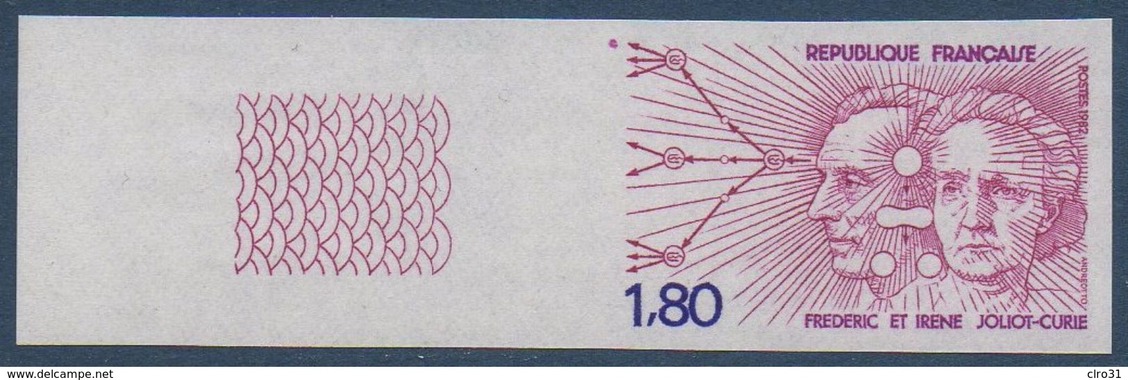 FRND 1982 Hommage à Frédéric Et Irène Joliot-Curie  N°YT 2218  ** MNH  Bord De Feuille - Unclassified