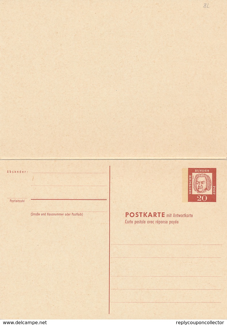 BRD - 1962 ,  Postkarte Mit Antwortkarte , Reply Post Card - Postkarten - Ungebraucht