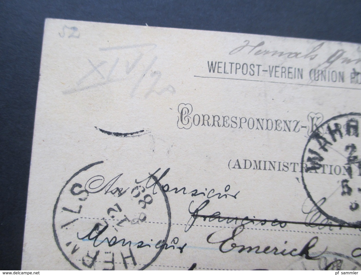 Österreich 1889 GA P 51 Weltvereinspostkarte Nach Barcelona Mit 6 Stempel. Retour / Zurück - Cartas & Documentos