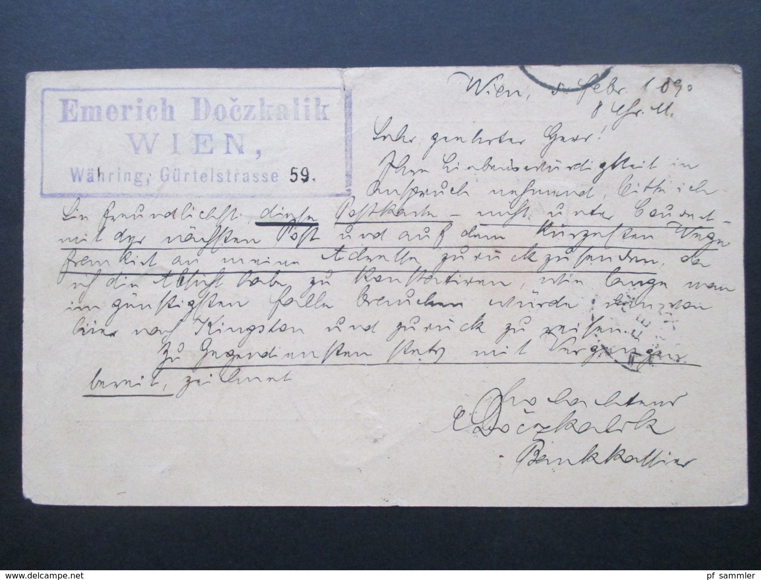 Österreich 1890 GA P 51 Weltvereinspostkarte nach Kingston Jamaica. 9 Stempel! Street letter box. returned letter branch