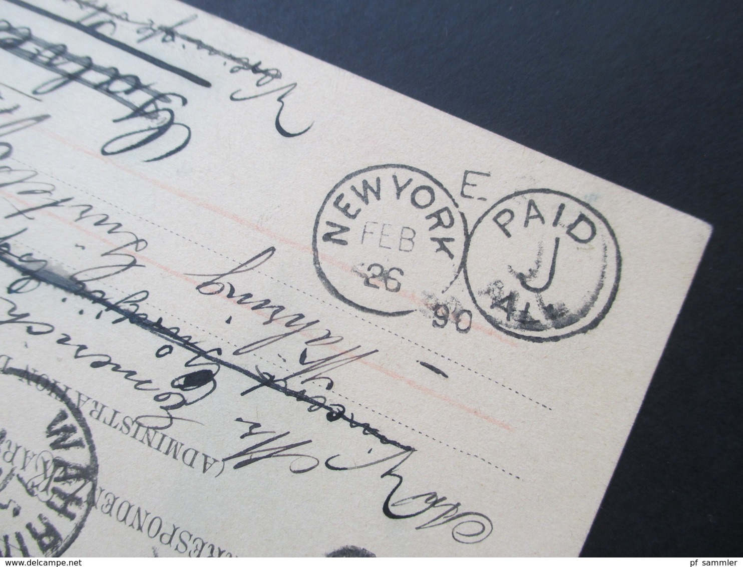 Österreich 1890 GA P 51 Weltvereinspostkarte Nach Galveston Texas USA. Zurück / Return. 4 Stempel - Briefe U. Dokumente