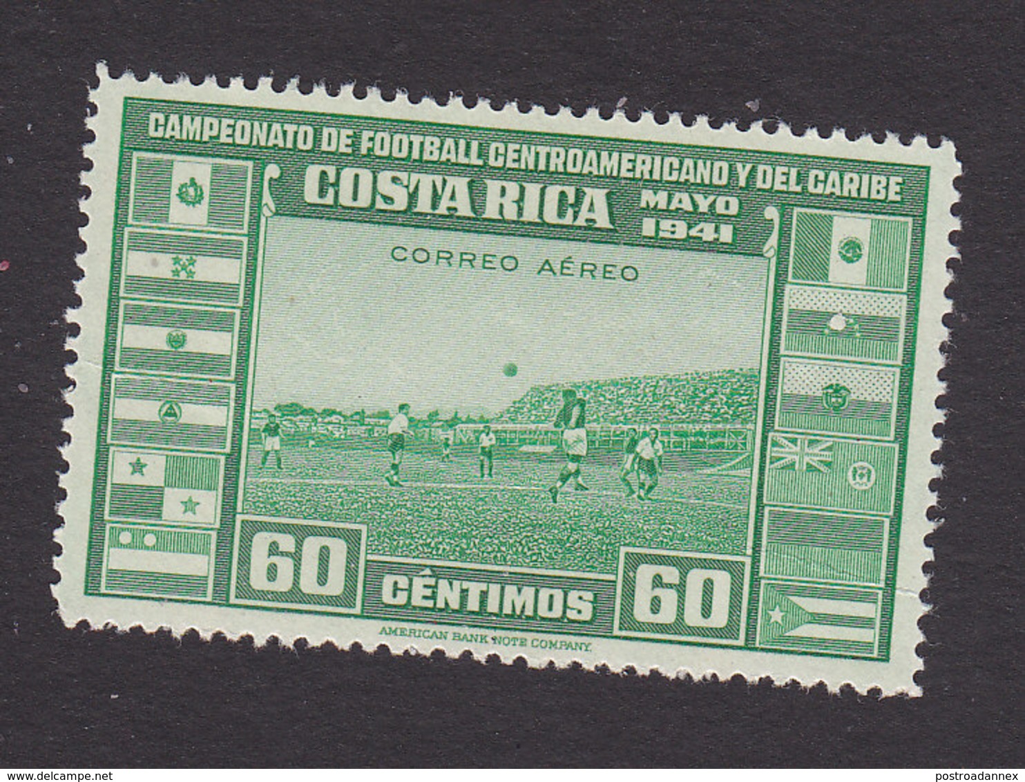 Costa Rica, Scott #C61, Mint Hinged, Soccer, Issued 1941 - Costa Rica