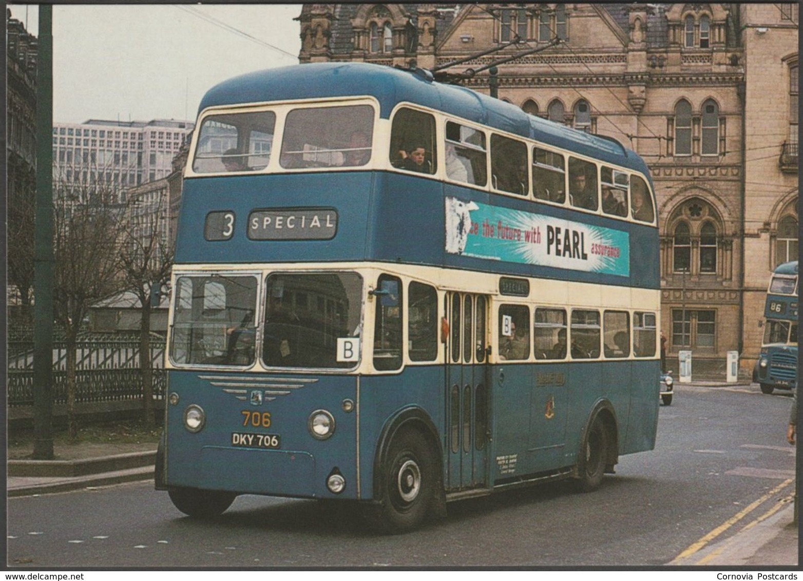 Bradford Trolleybus No 706 On Last Day Of Operations - After The Battle Postcard - Buses & Coaches