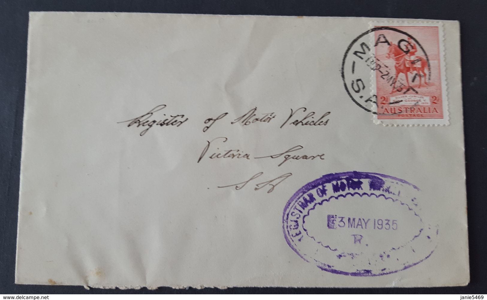 Australia 1935 2d Red Silver Jubilee On Cover - Usati