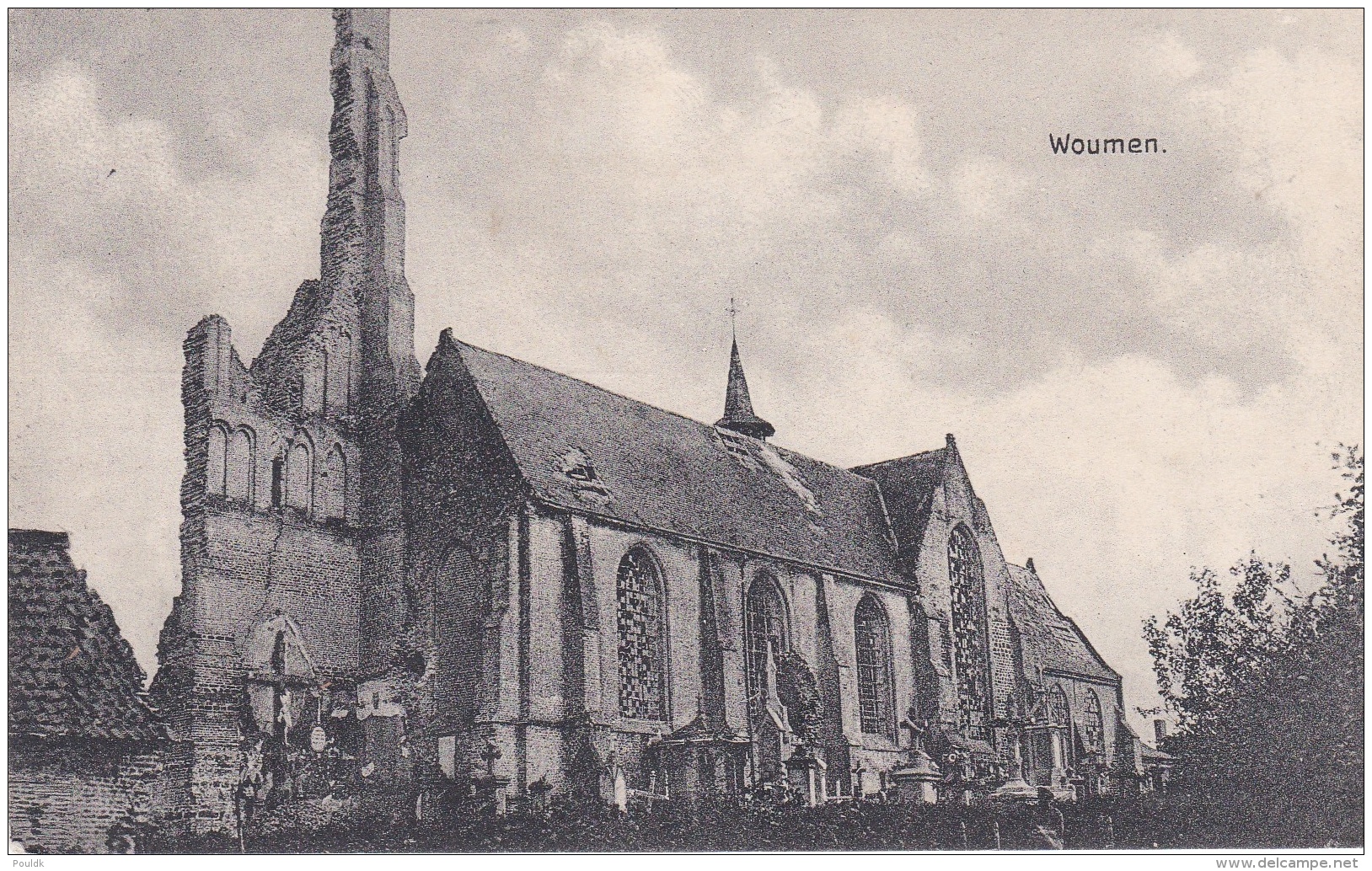 Feldpost WW1: Postcard Woumen (Belgium) From Reserve Infanterie Regiment 8 P/m 9.3.1917. Has Been Fighting At Yser (SKO1 - Guerre Mondiale (Première)