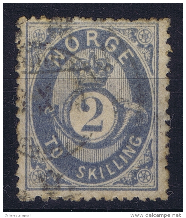 Norway: Mi  17 B Graublau Obl./Gestempelt/used   1870 Some  Paper On Back - Usati