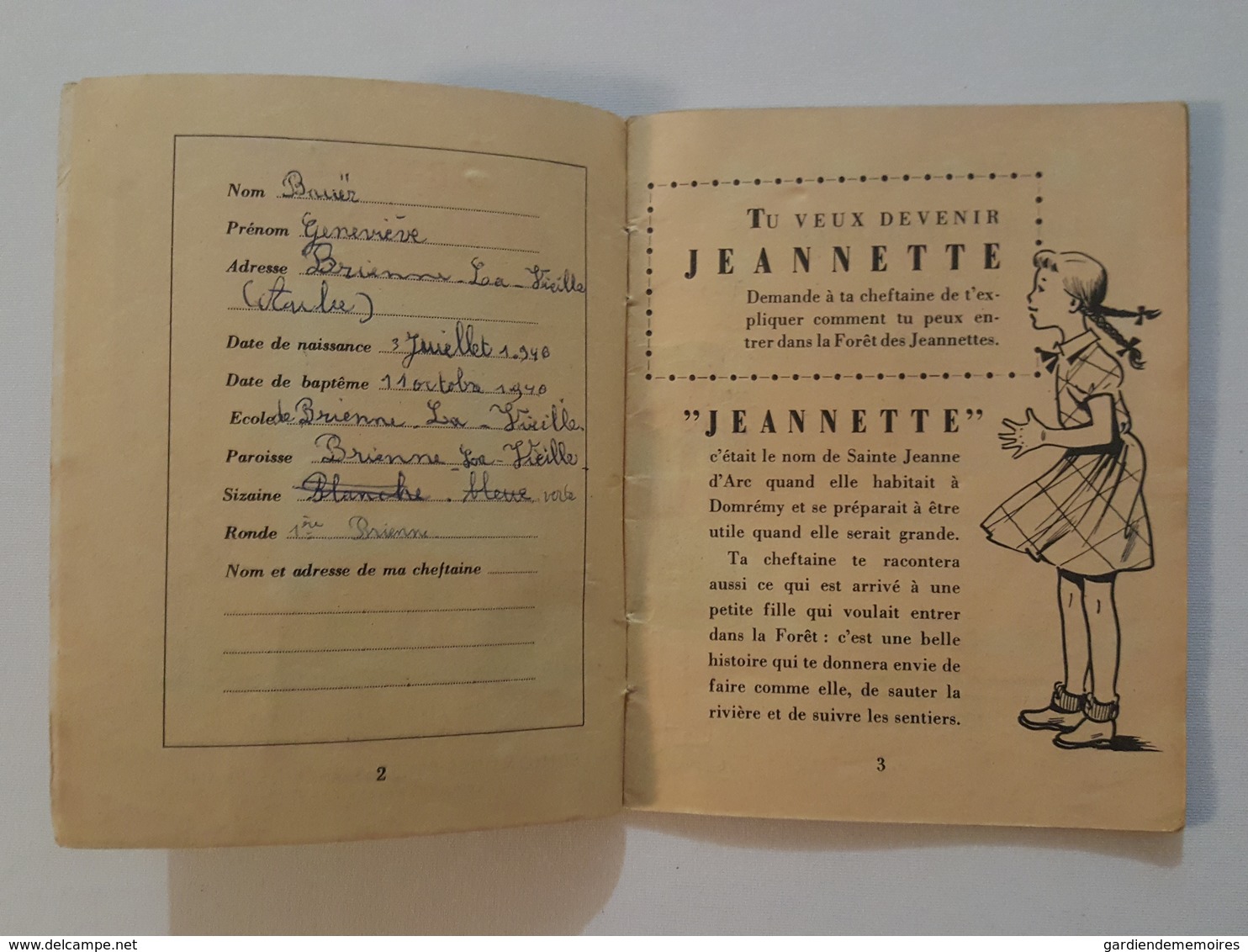 1954 Carnet De La Jeannette De Geneviève Bauer De Brienne La Vieille - Scoutisme