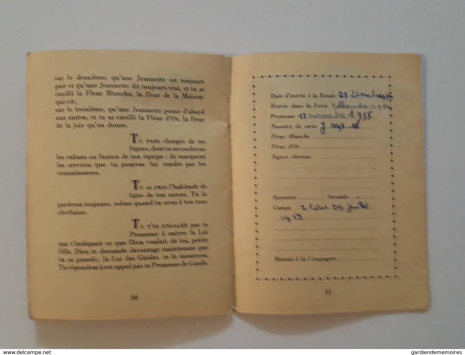 1954 Carnet de la Jeannette de Geneviève Bauer de Brienne la Vieille