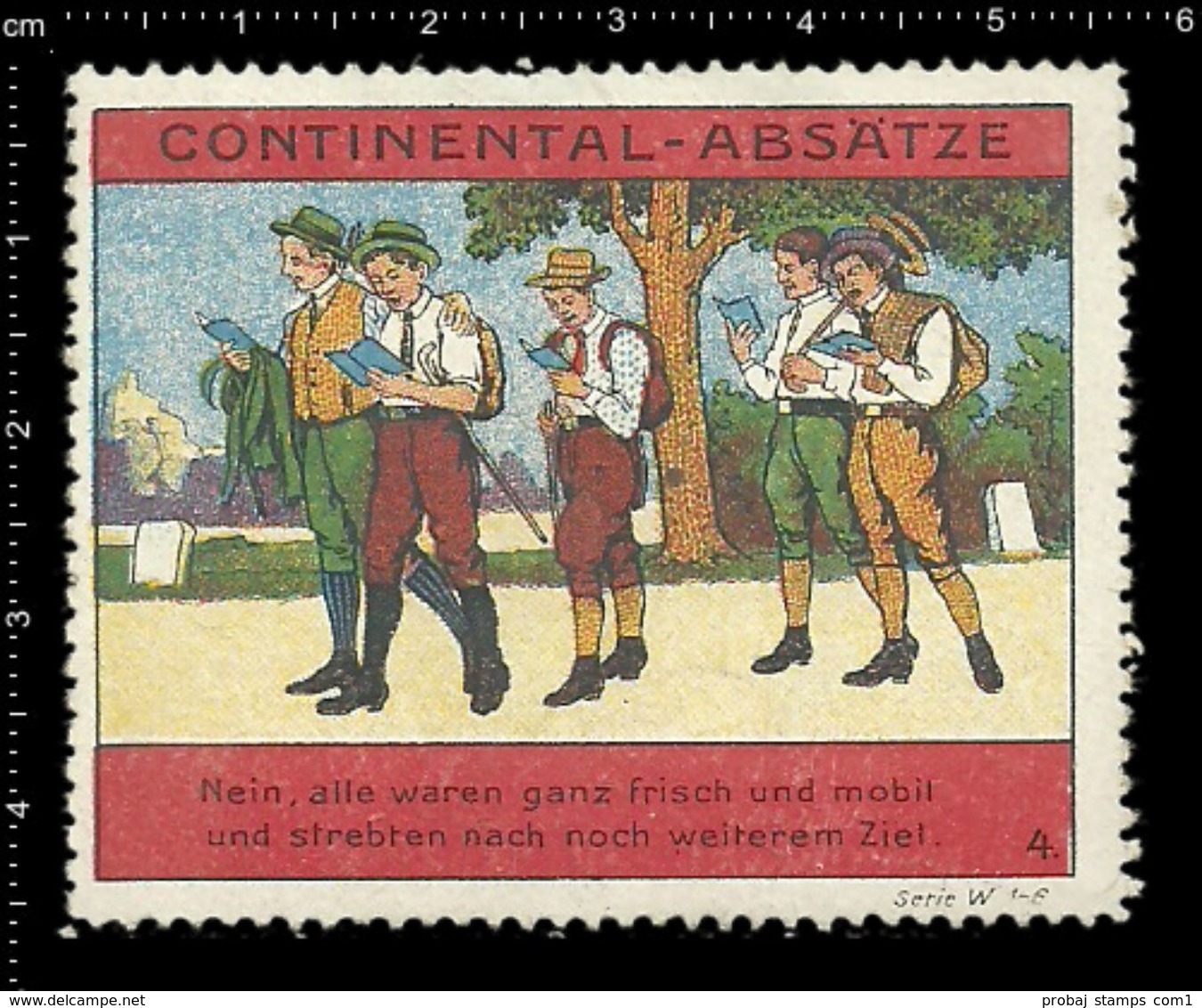 German Poster Stamp, Reklamemarke, Cinderella, Scout, Erkunden, Pfadfinder, Scout Posing, Erkunden Posierend - Usati