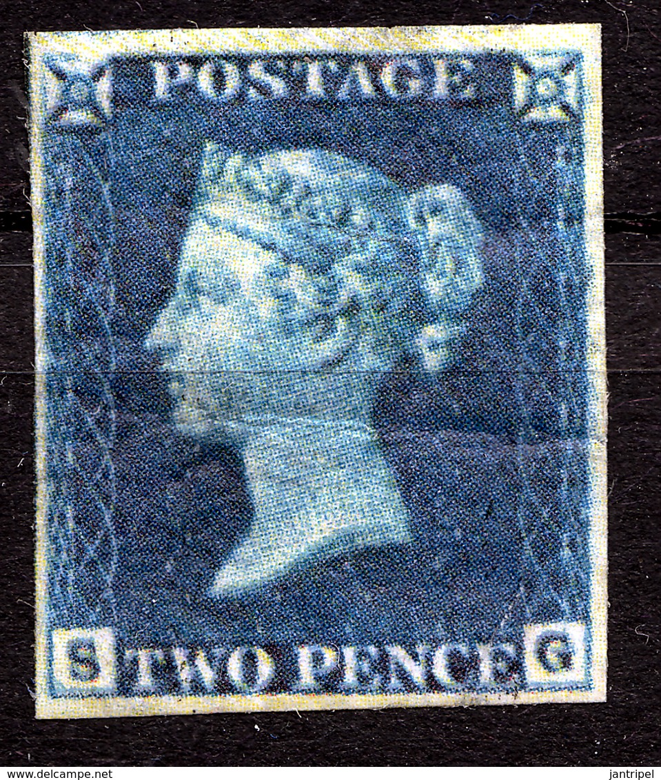 GREAT BRITAIN  S.G. No 2  MH. CAT.VALUE 2016 £  38.000    NATURAL  HORIZONTAL KNICK - Neufs