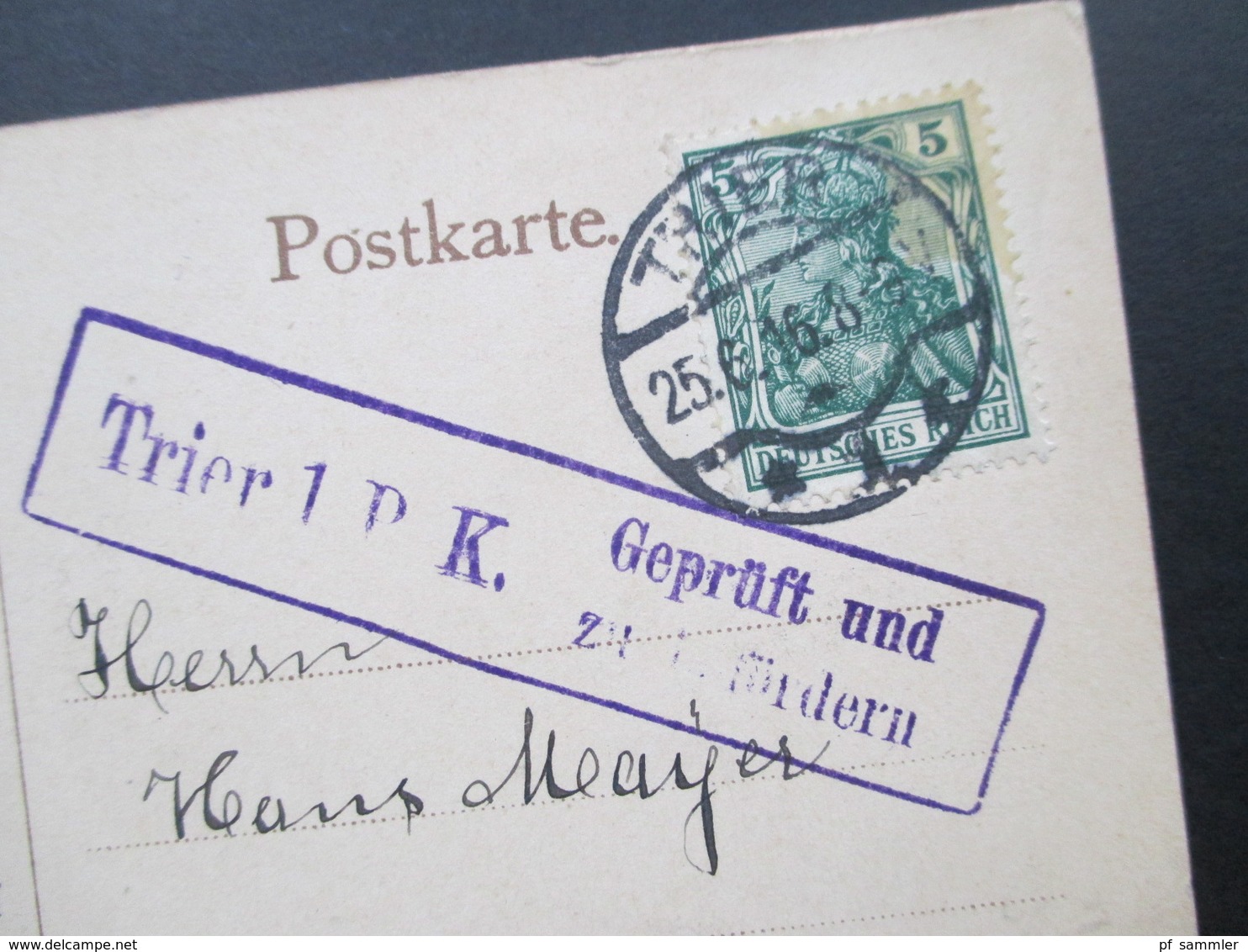 AK 1916 Trier Museum. Zensurstempel Trier 1 P.K. Geprüft Und Zu Befördern. - Museen