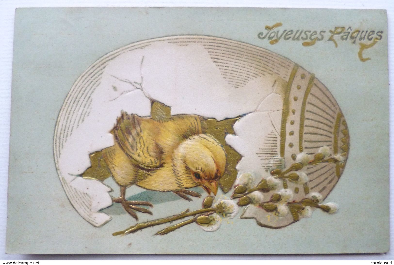 CPA BEAU Lot 6x Litho CHROMO RELIEF ART NOUVEAU Illustrateur Fete Paques Poussin ET GROS OEUF - Sammlungen & Sammellose