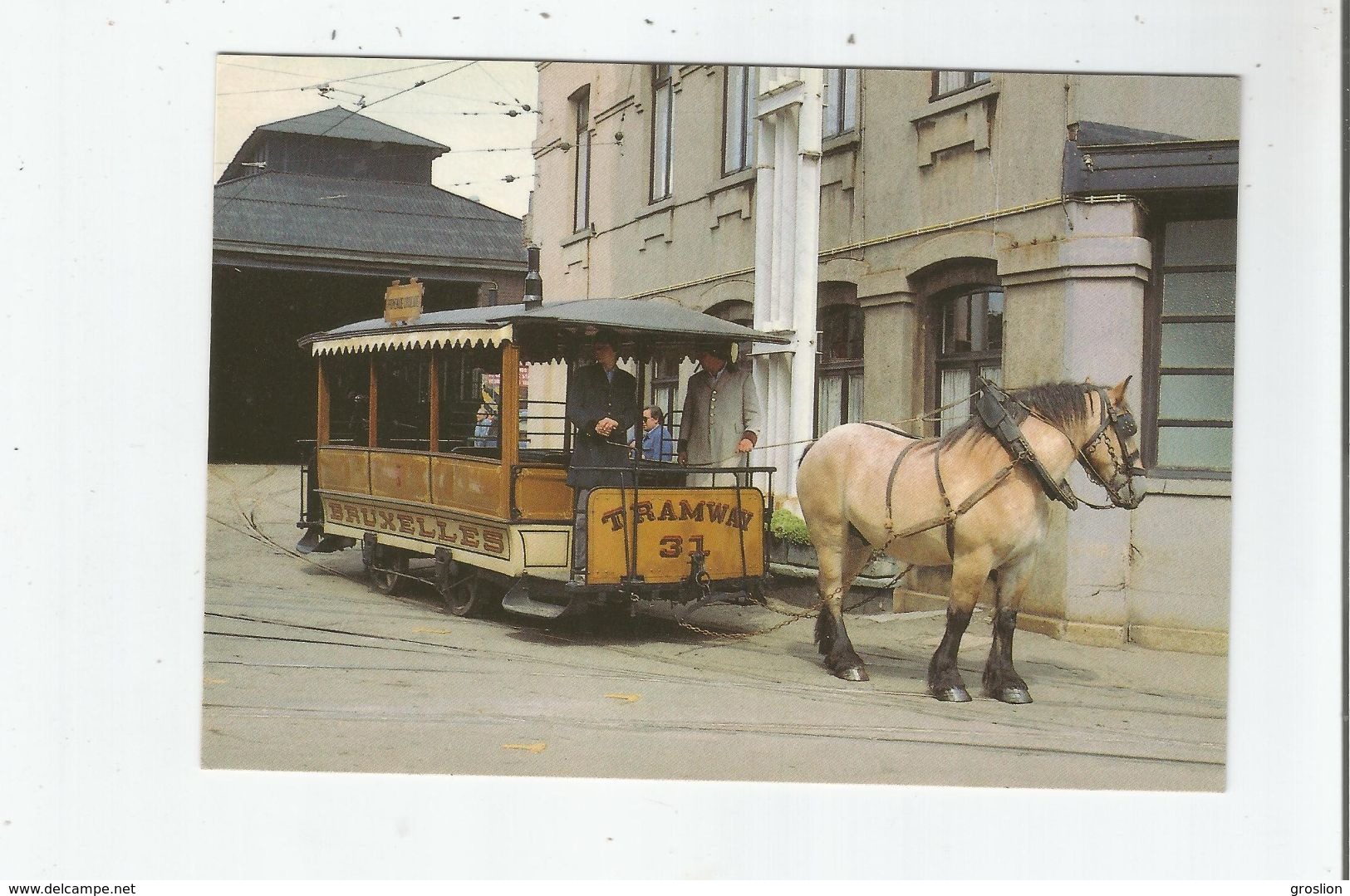 BRUXELLES LIGNE WOLUWE TERVUREN . 1 VOITURE ST MICHEL DE LA CIE DES TRAMWAYS 1873 (TRAMWAY A CHEVAL) - Public Transport (surface)