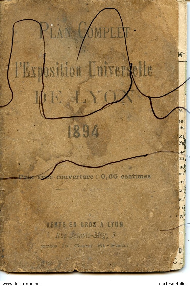 LYON. Plan Complet De L'exposition Universelle De LYON 1894. - Europe