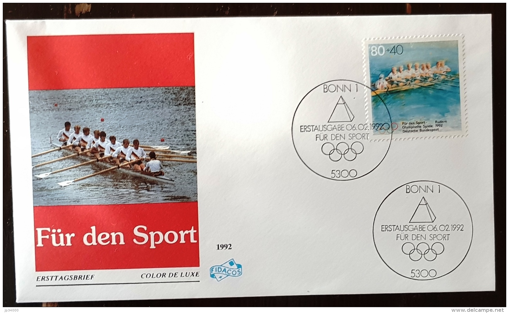 ALLEMAGNE AVIRON, ROWING, REMO Yvert N° 1420, FDC Enveloppe 1er Jour - Kanu