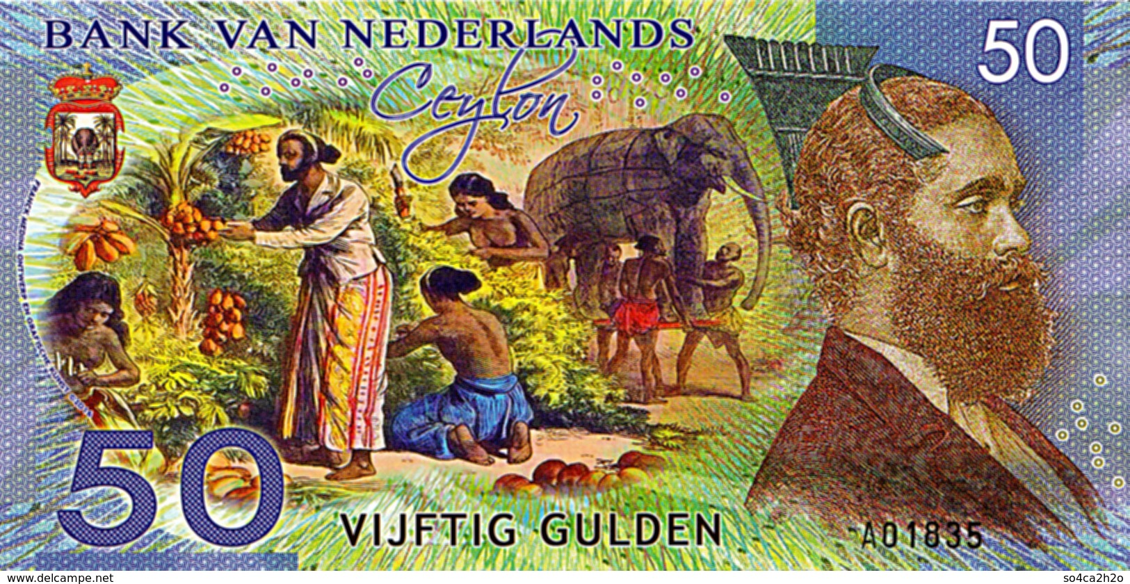 50 Gulden Ceylan Netherlands 18 Janvier  2016 UNC  POLYMER  Essai - Spécimen - [6] Vals & Specimen