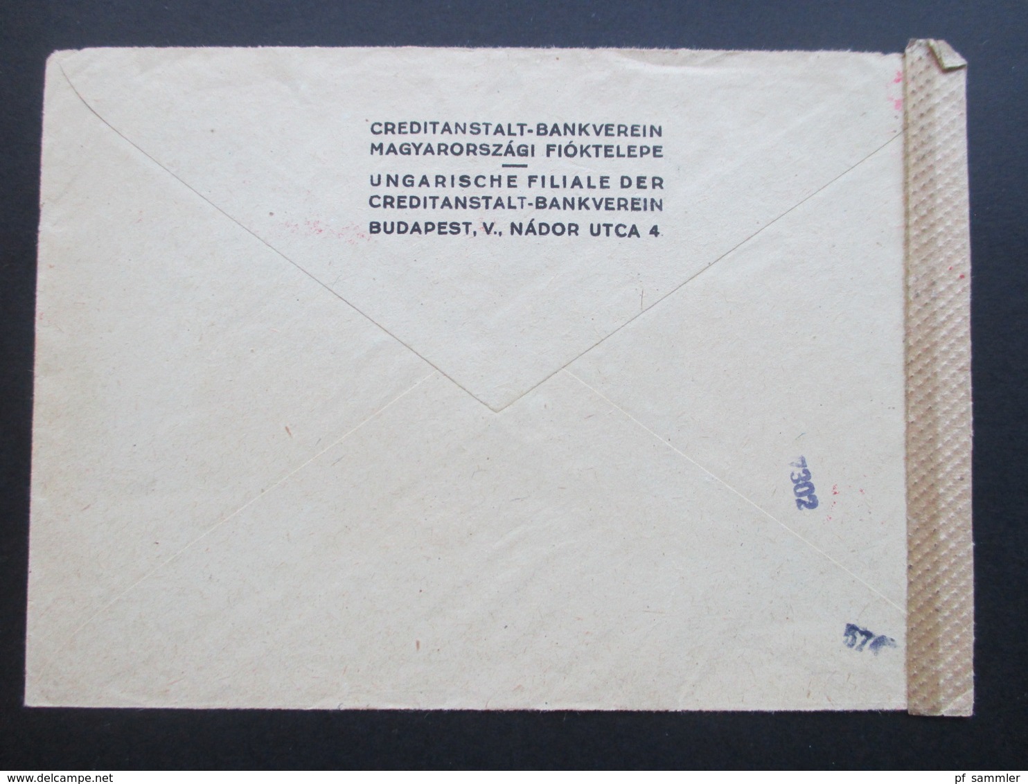 Ungarn 1943 Zensurbeleg Der Wehrmacht! Freistempel Budapest Ungarische Filiale Der Creditanstalt Bankverein - Storia Postale