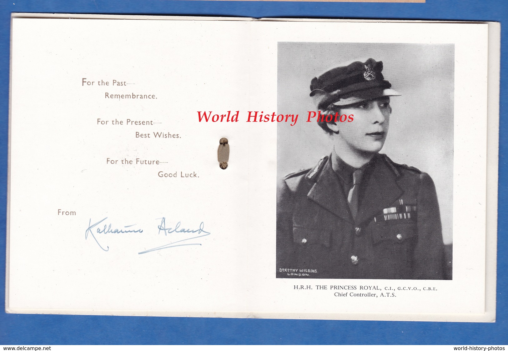 Carte Ancienne D'une Femme De L' Auxiliary Territorial Service - Portrait Princess Mary - ATS WW2 British Army - Historische Documenten