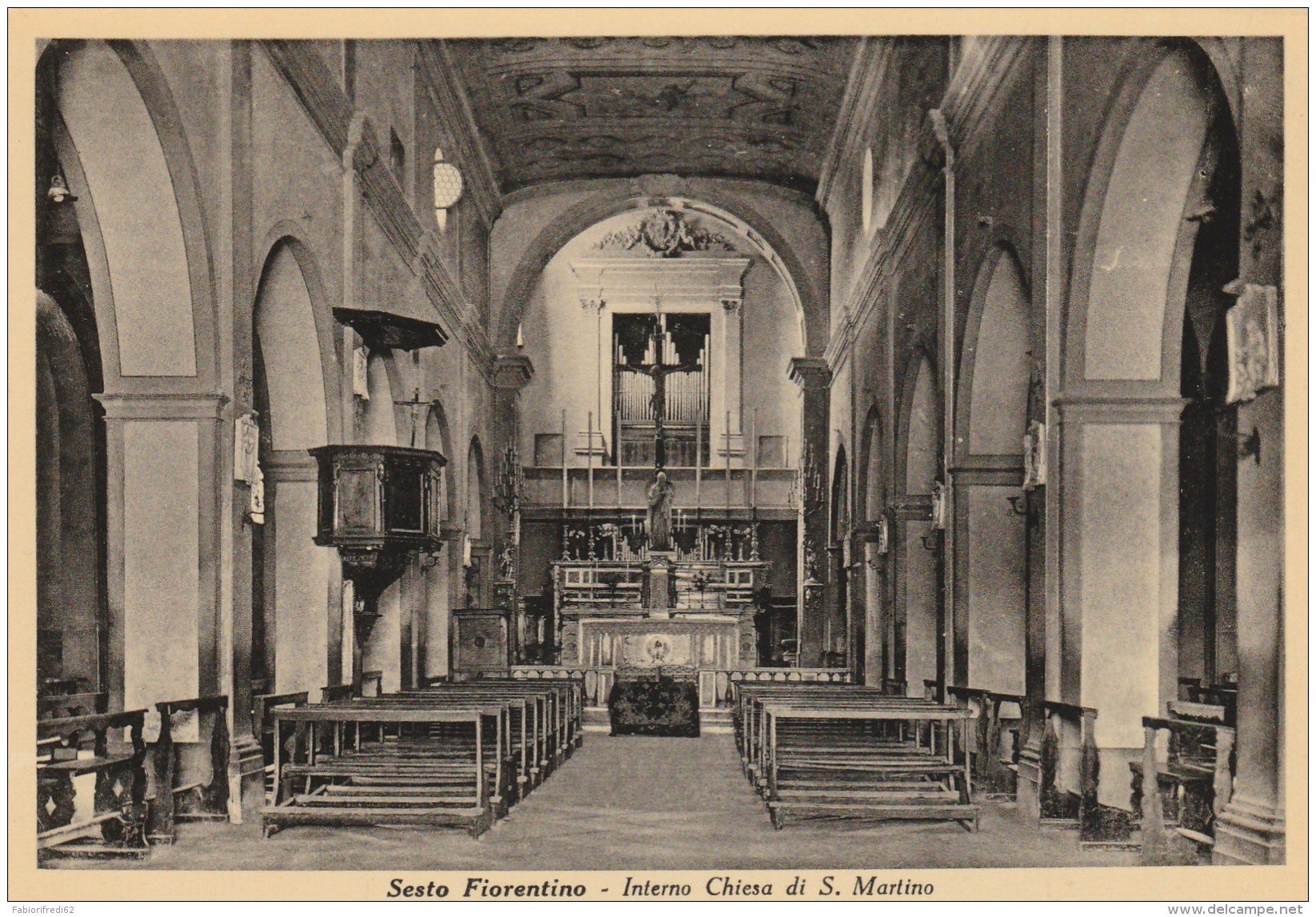 CARTOLINA NON VIAGGIATA PRIMI 900 -SESTO FIORENTINO-INTERNO CHIESA SAN MARTINO (RX890 - Firenze