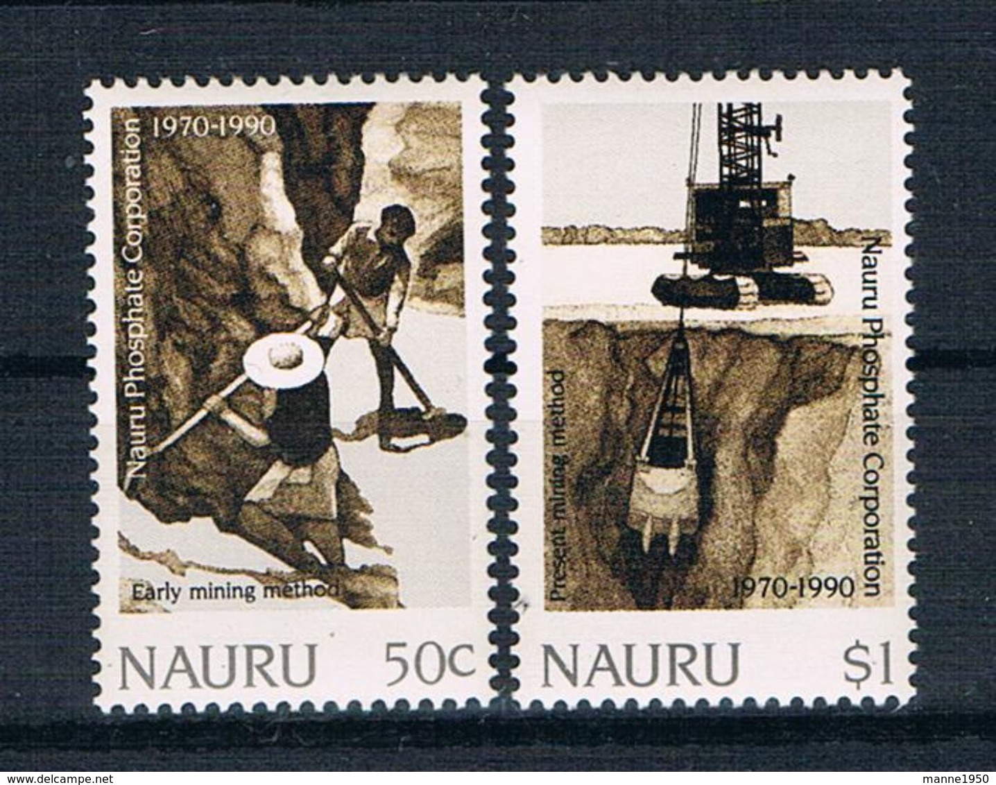 Nauru 1990 Phosphat Mi.Nr. 367/68 Kpl. Satz ** - Nauru