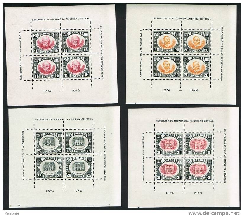 1949  UPU 75è Anniversaire Séries Complètes Des Blocs Feuillets Tous **  MNH - Nicaragua