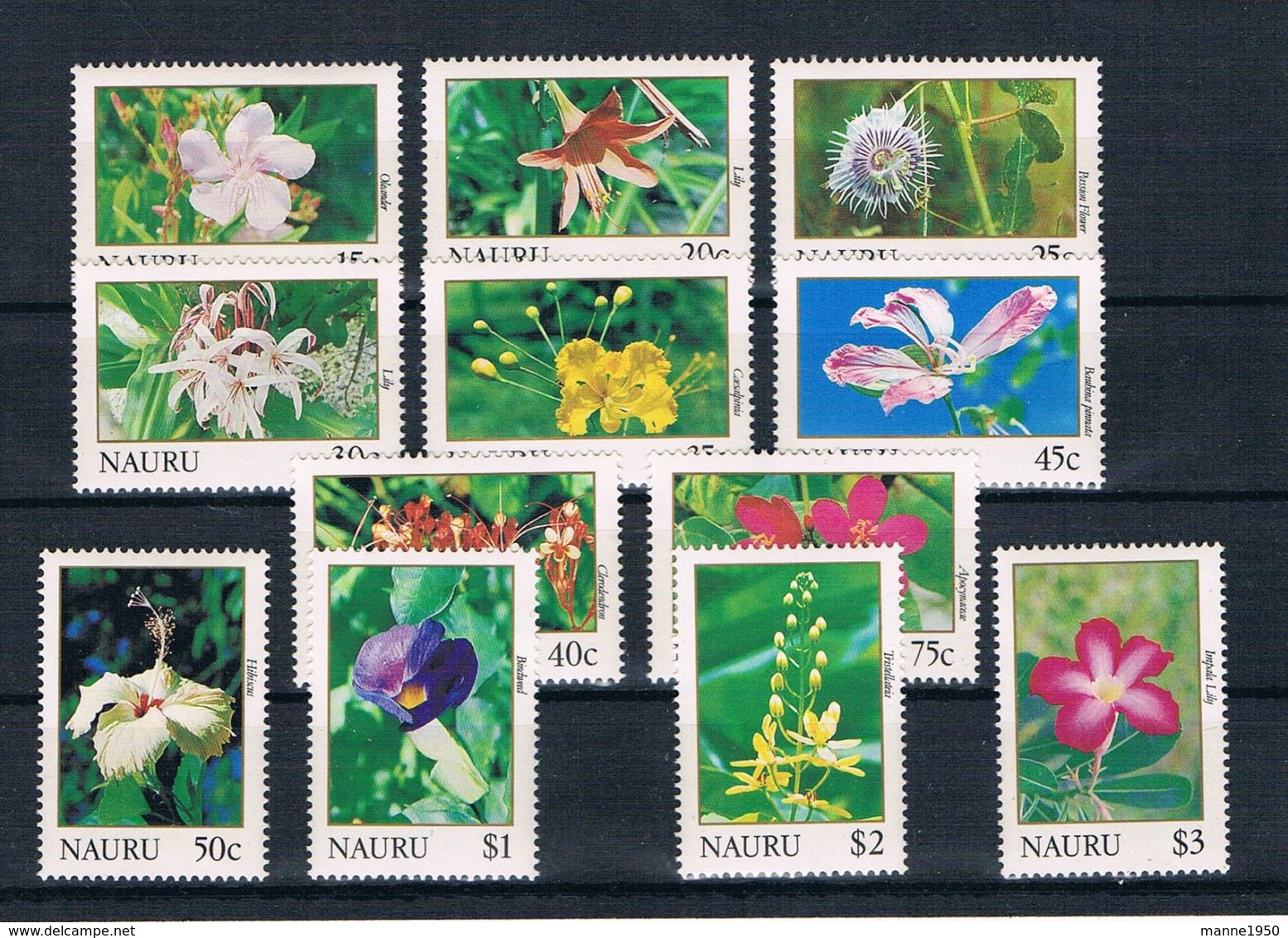 Nauru 1991 Blumen Mi.Nr. 375/86 Kpl. Satz ** - Nauru