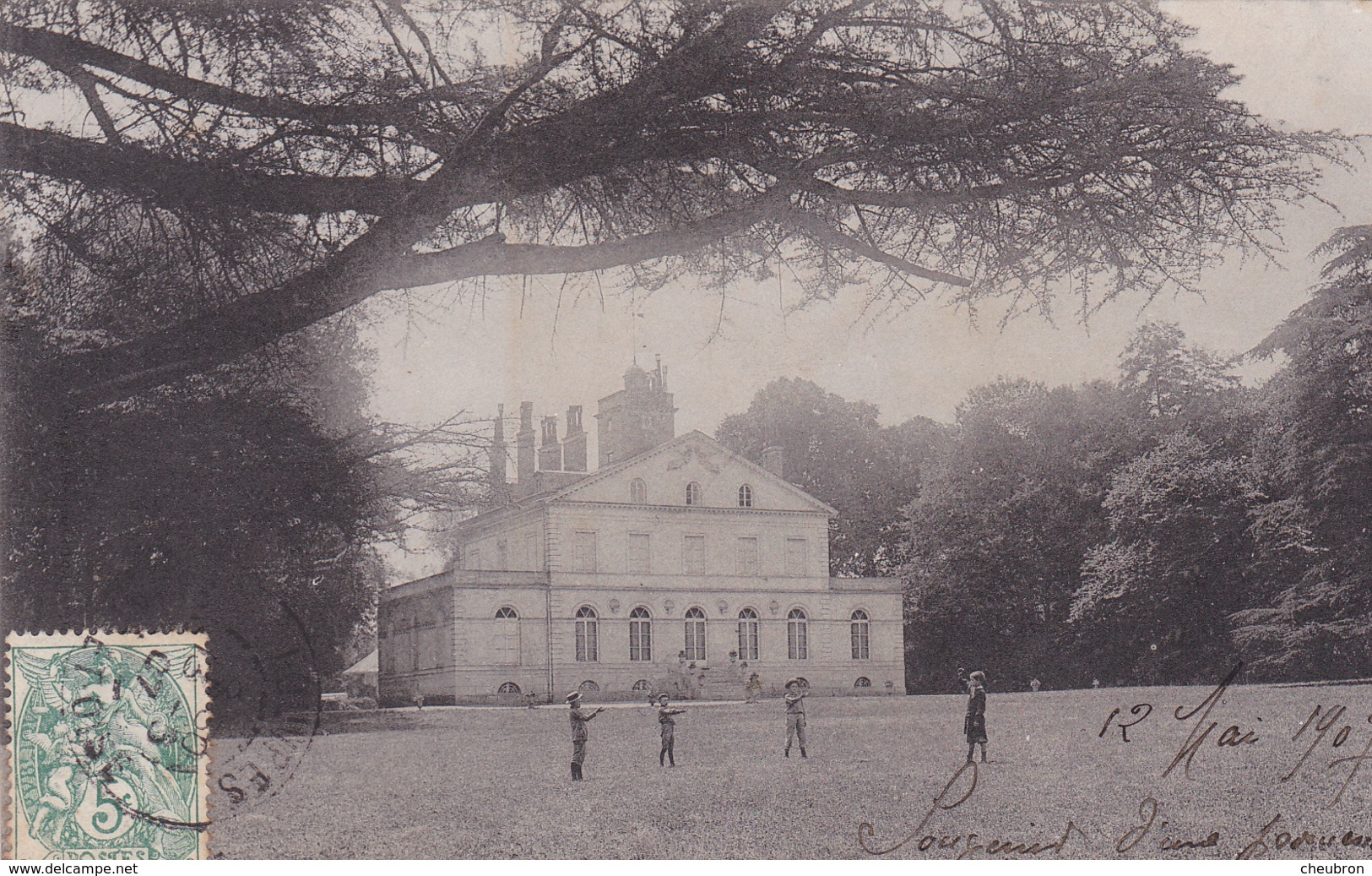 95. VILLERON .CPA . LE CHÂTEAU. ANNÉE 1907. ANIMATION DANS LE PARC - Autres & Non Classés