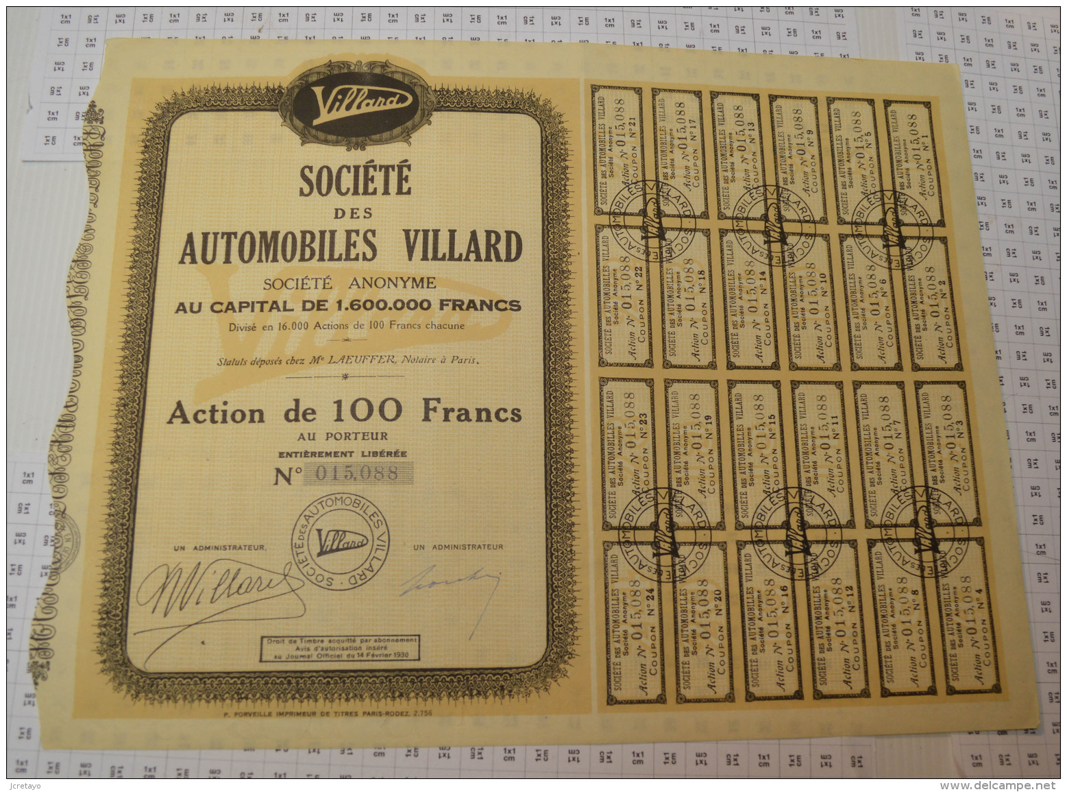 Sté Des Automobiles Villard - Automobile