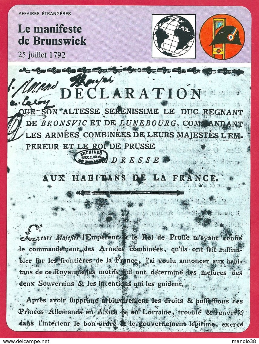 Le Manifeste De Brunswick, 1792, Révolution - History