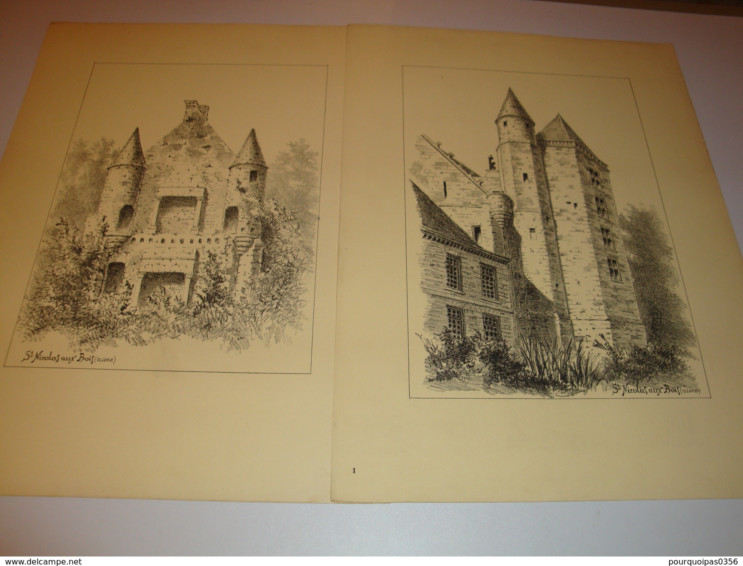 02 AISNE CANTON DE LA FERE LOT DE 3 SAINT NICOLAS AUX BOIS EGLISES CHATEAUX RUINES - Autres & Non Classés