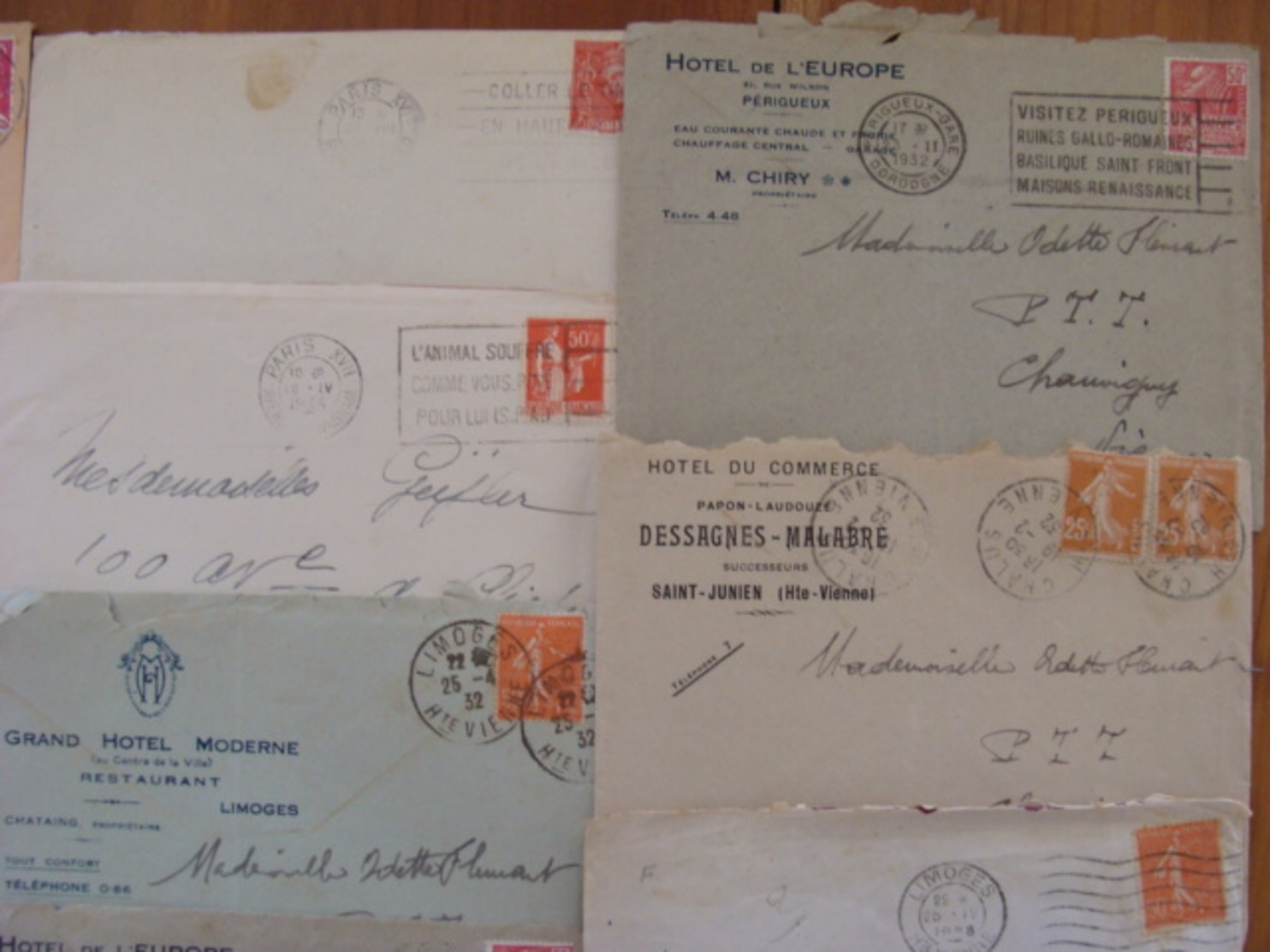 LOT 820 LETTRES DE 1920 A 1960 MARCOPHILIE SEMEUSE GANDON ... VOIR PHOTOS ENSEMBLE