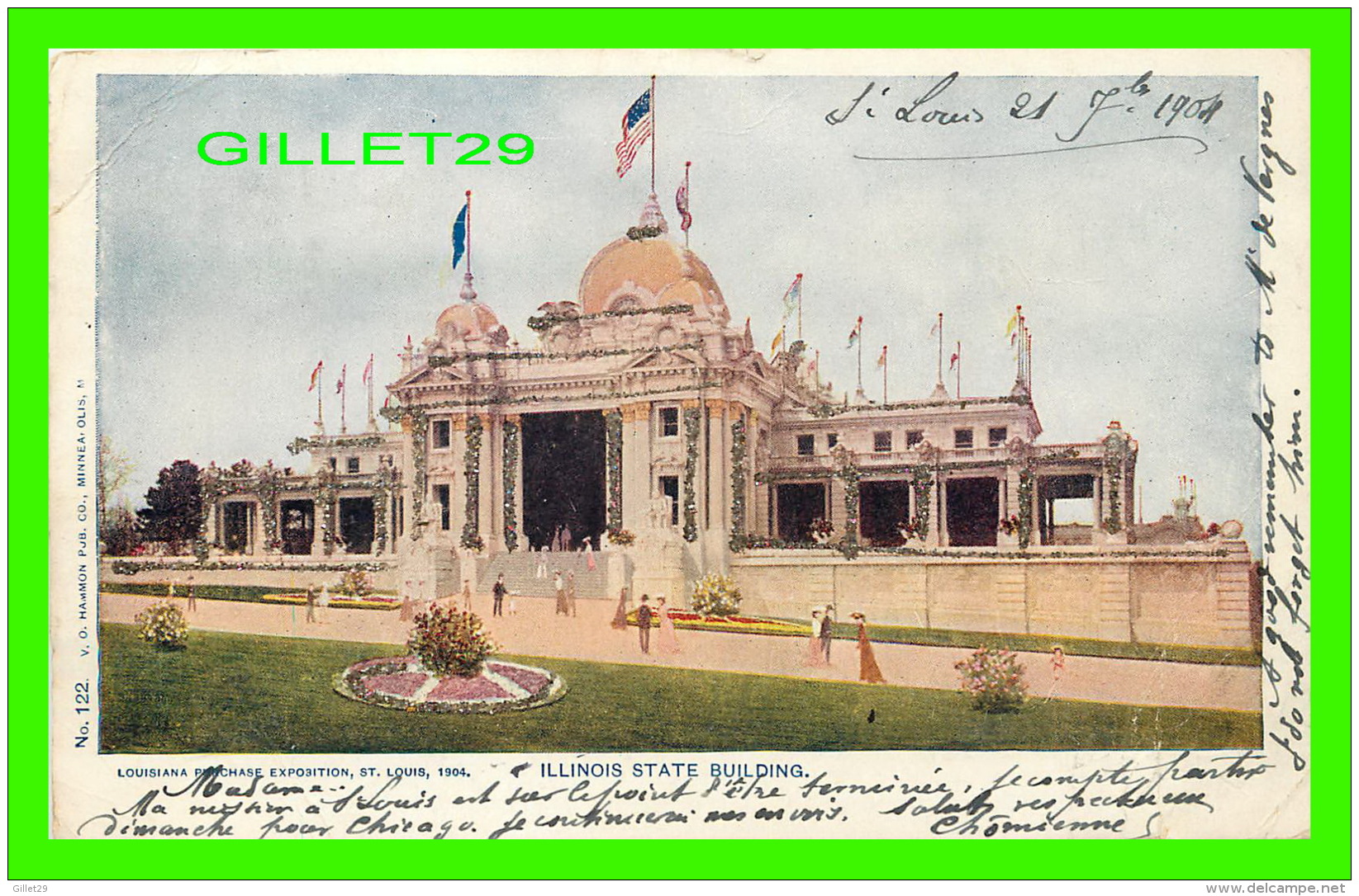 EXPOSITIONS - LOUISIANA PURCHASE EXPOSITION, ST LOUIS, 1904 - ILLINOIS STATE BUILDING - SPARKLES - TRAVEL IN 1904 - V. O - Expositions