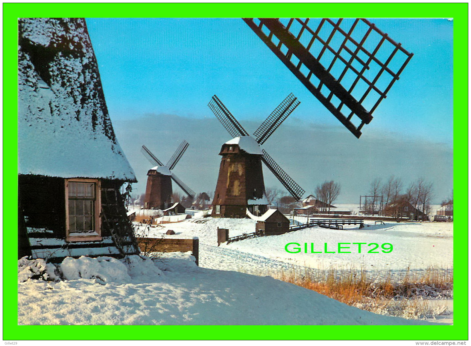 MOULINS À VENT EN HIVER - HOLLAND DE SCHERMER - WIND-MILLS IN THE SNOW OF WINTER - - Moulins à Vent