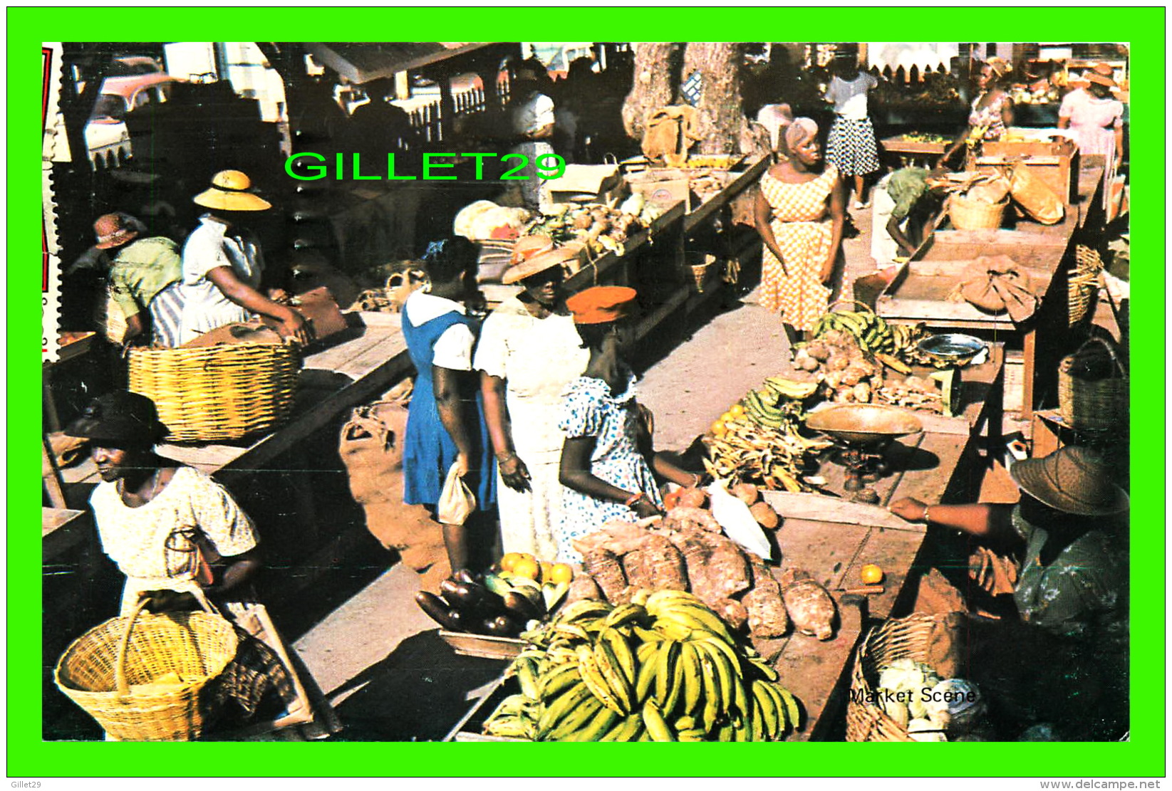 TRINIDAD & TOBAGO W.I. - SCARBOROUGH MARKET SCENE - H. O. THOMAS - TRAVEL IN 1972 - - Trinidad