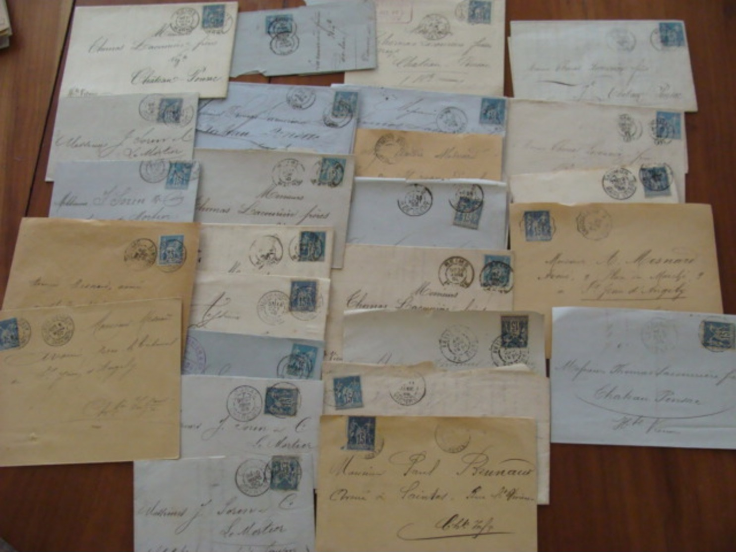 LOT 540 LETTRES DE 1877 A 1920 SAGE MOUCHON SEMEUSE RECOMMANDE . VOIR PHOTOS DU LOT