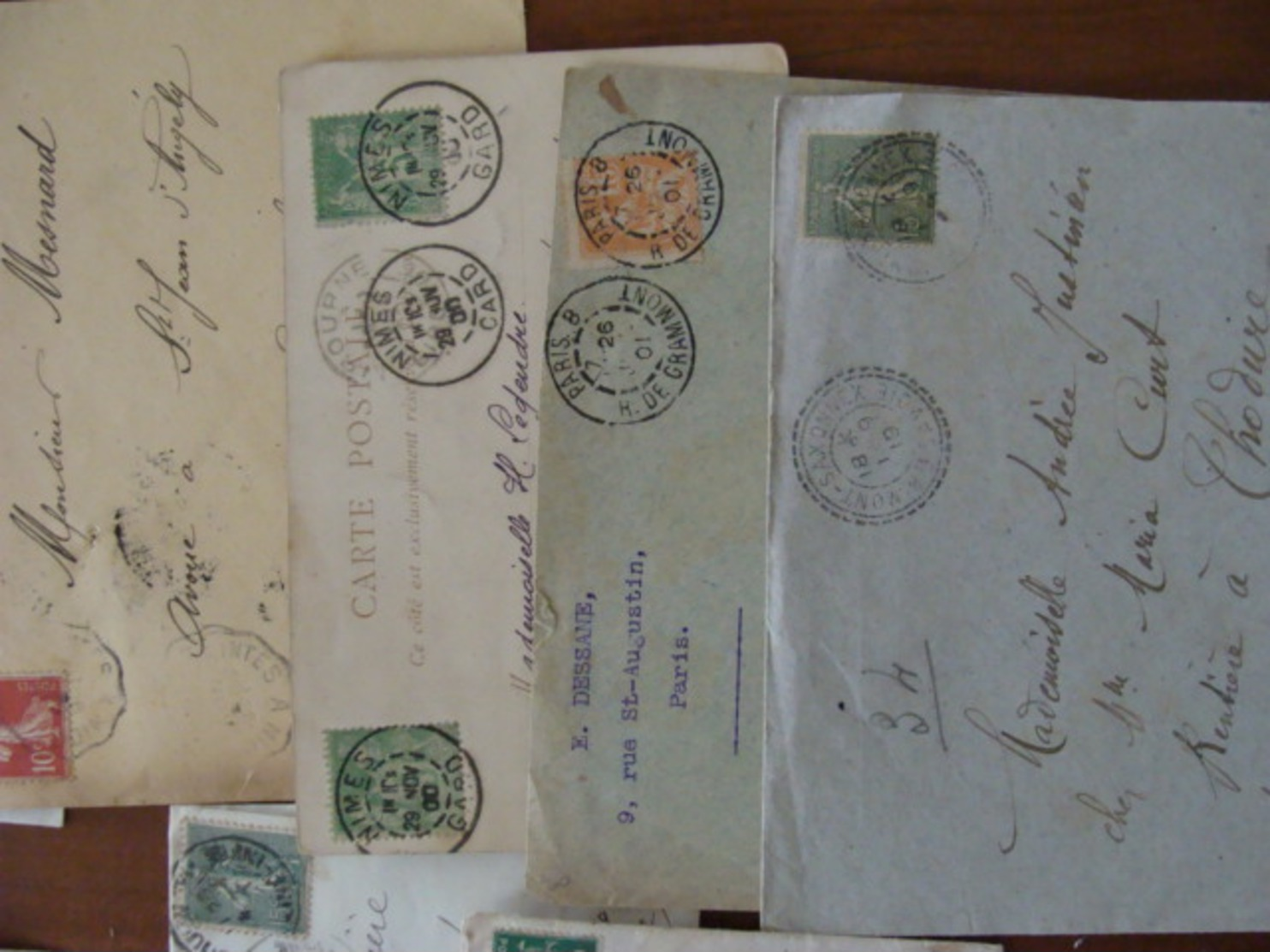 LOT 540 LETTRES DE 1877 A 1920 SAGE MOUCHON SEMEUSE RECOMMANDE . VOIR PHOTOS DU LOT