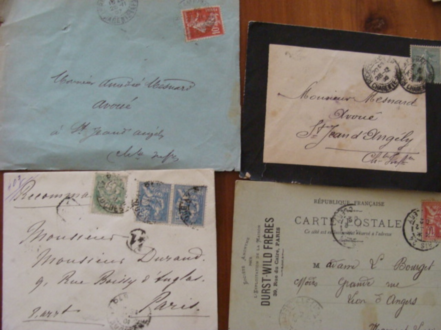 LOT 540 LETTRES DE 1877 A 1920 SAGE MOUCHON SEMEUSE RECOMMANDE . VOIR PHOTOS DU LOT