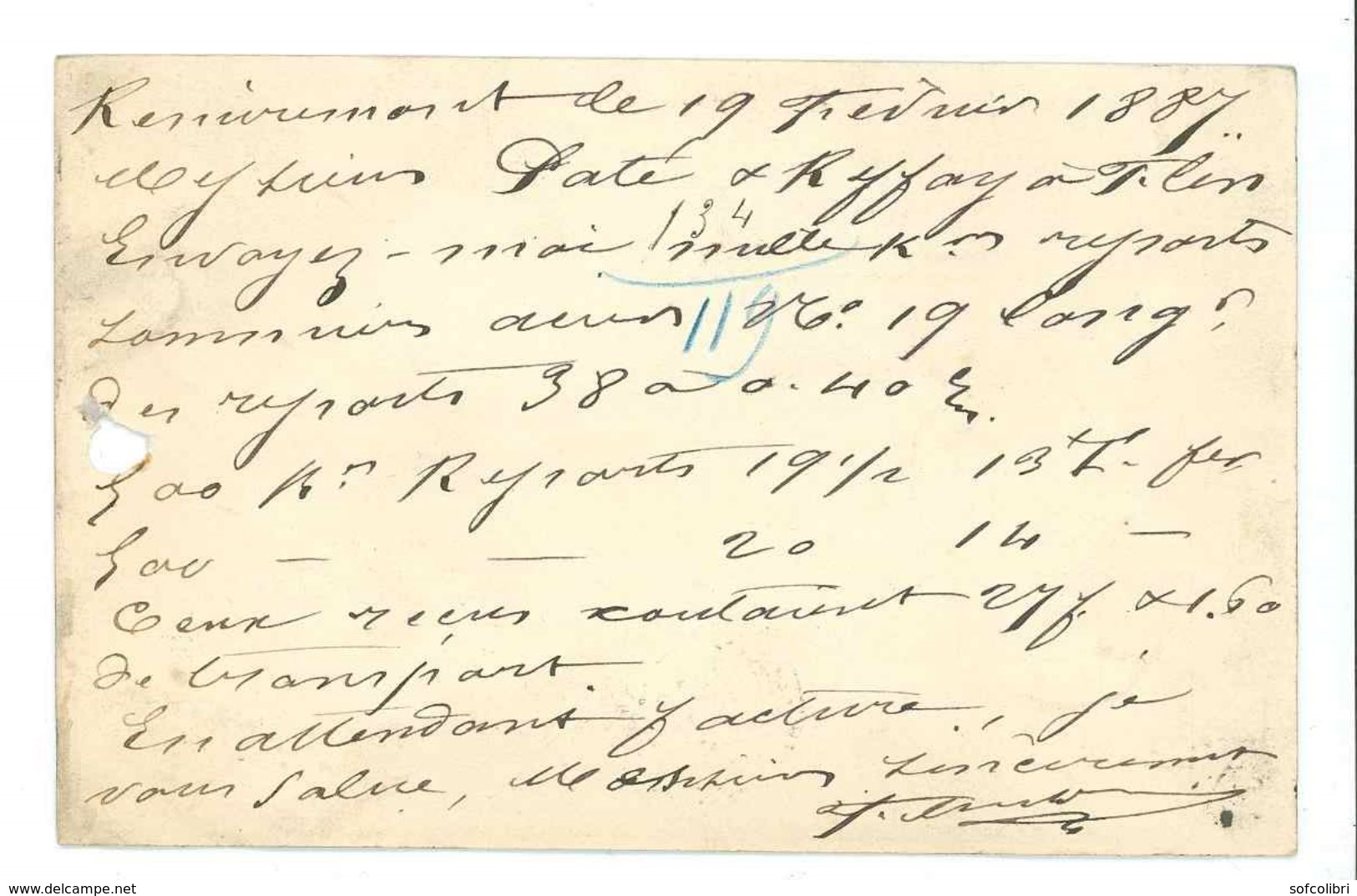 88 -- Tampon De REMIREMONT - ATE FLEURENTDIDIER Quincaillerie Et Verres, Débit De Poudres -  (Année 1887) - Remiremont