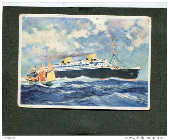 Deutsches Reich Seepost Postkarte 1935 M.s. Bremen - Altri & Non Classificati