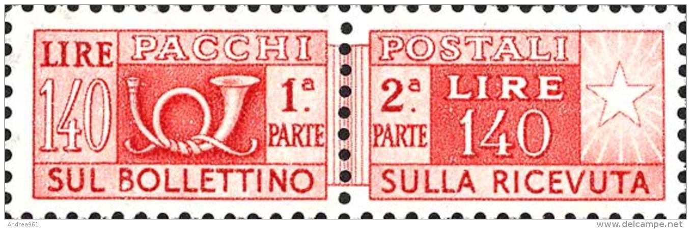 Lire  140  Filigrana Stelle - Nuovo - Postal Parcels