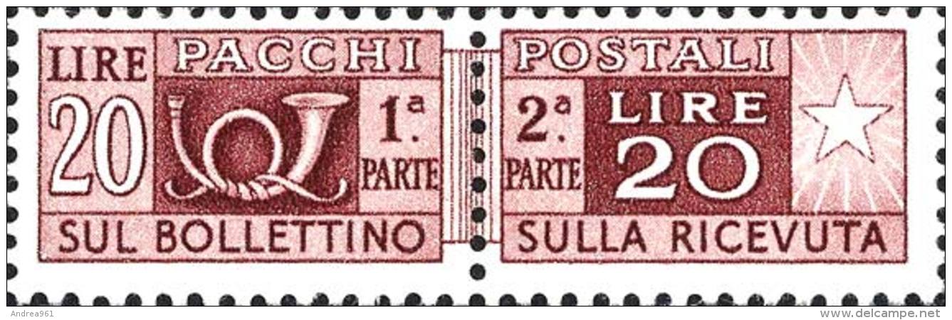 Lire 20  Filigrana Stelle - Nuovo - Postal Parcels