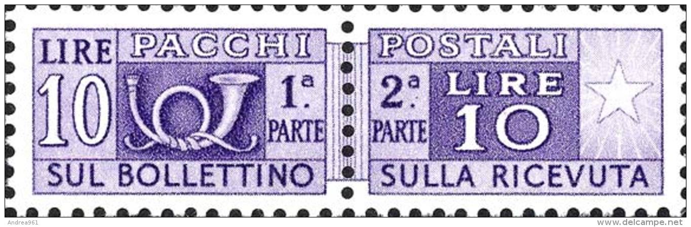 Lire 10  Filigrana Stelle - Nuovo - Postal Parcels