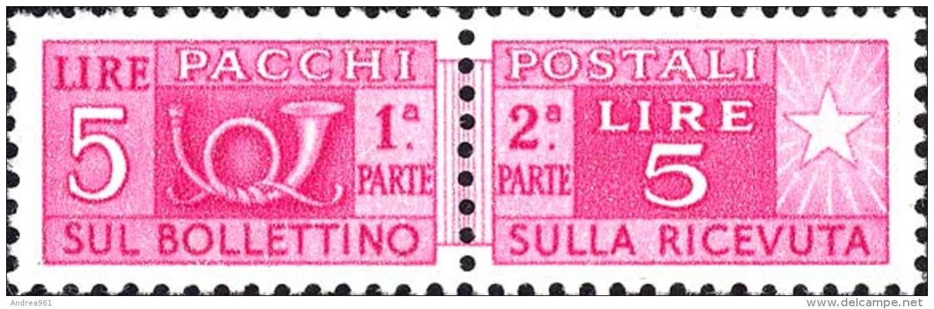 Lire 5  Filigrana Stelle - Nuovo - Postal Parcels