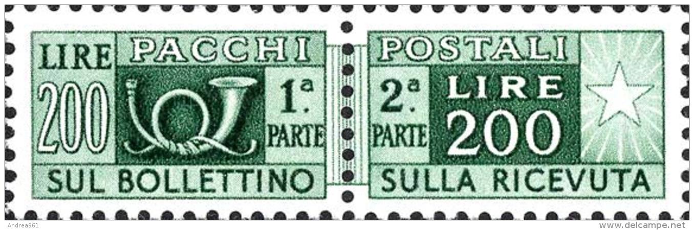 Lire  200  Filigrana Stelle - Nuovo - Postal Parcels