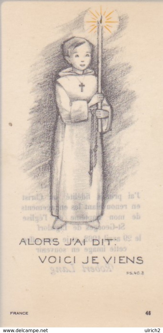 Andachtsbild Kind Mit Kerze - Communion Ligsdorf 1962 - 11,5*6cm  (33103) - Andachtsbilder