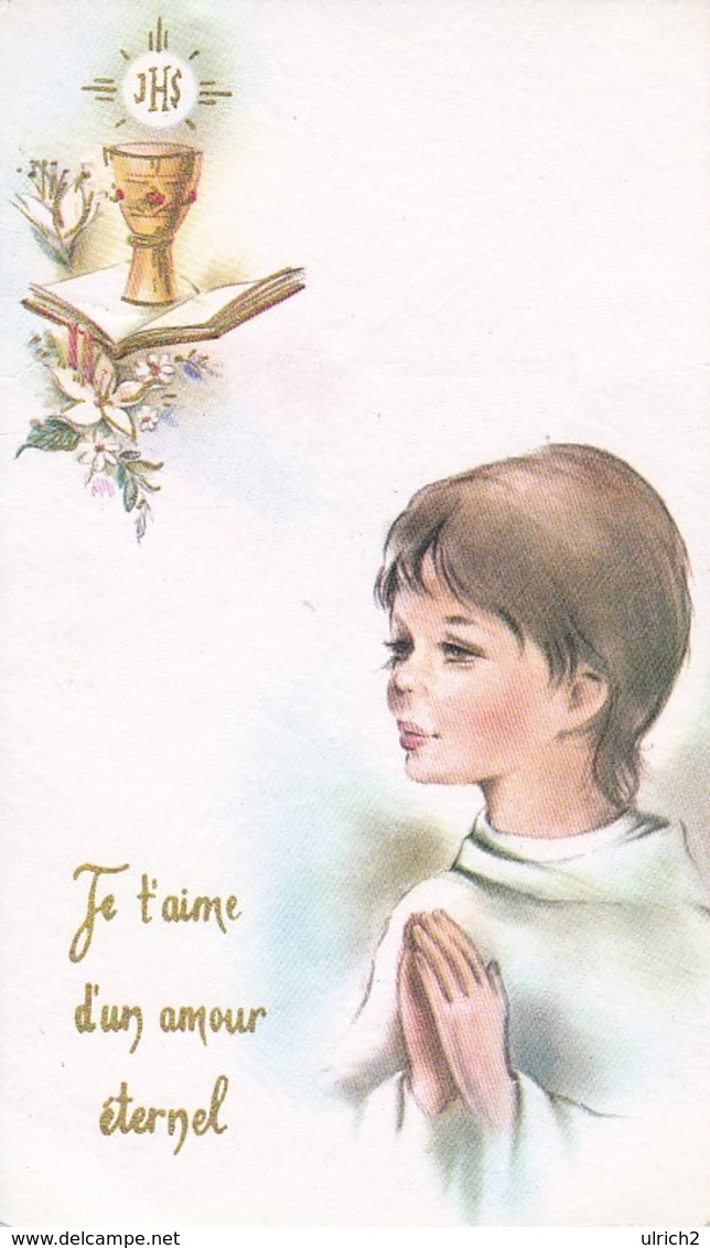 Andachtsbild Kind Mit Kelch - Je T'aime... - Communion Ascension 1979 -  13*7,5cm (33111) - Andachtsbilder