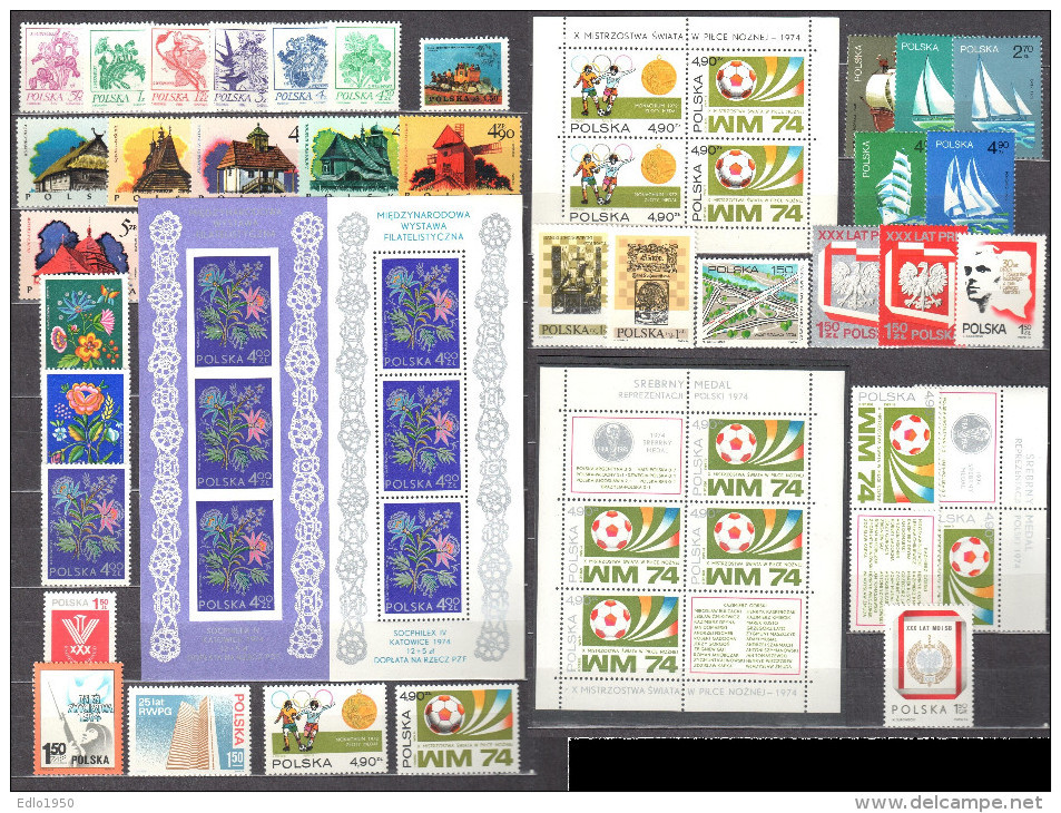 Poland 1974 - Complete Year Set - MNH (**) - Full Years