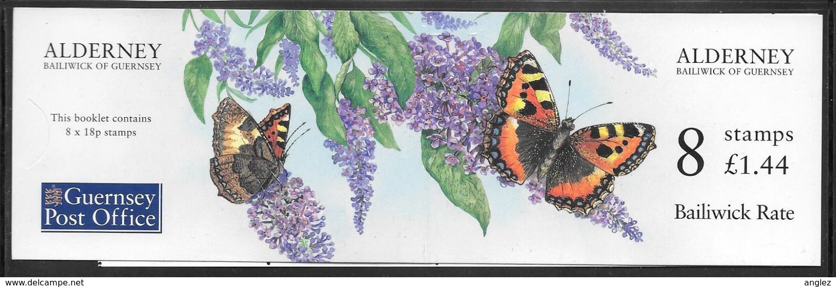 Alderney - 1997 £1.44p Stamp Booklet - 8 X 18p Butterfly (Aglais Urticae / Small Tortoiseshell) Stamps - MNH - Alderney