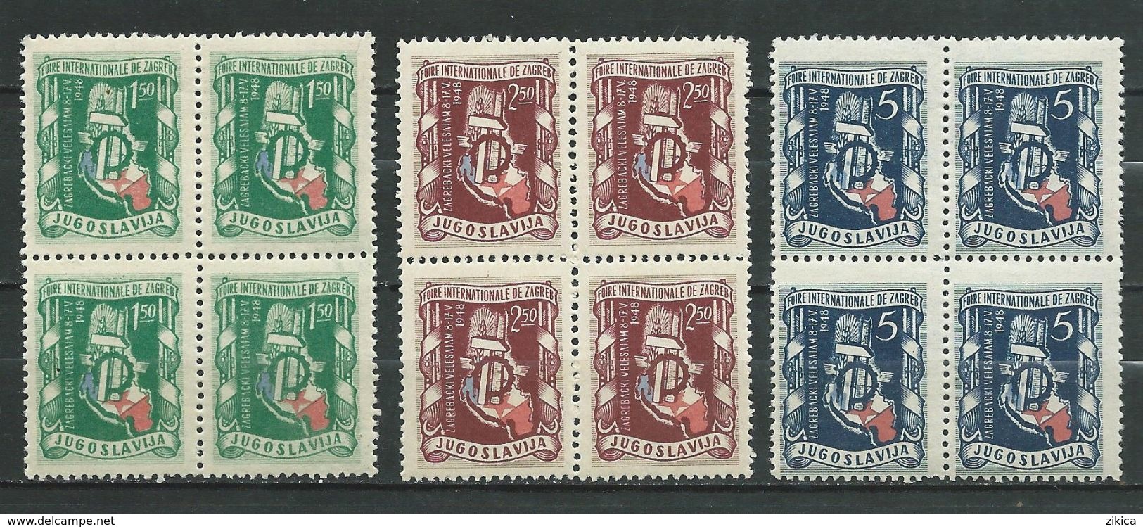 Yugoslavia 1948 Map Of Zagreb. -Croatia 4x Stamps MNH - Nuevos